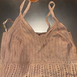 Brown Knit Tank Top